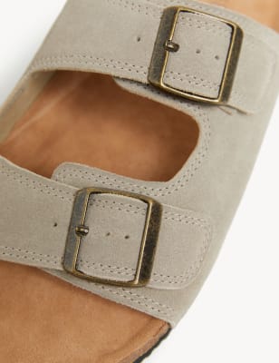 Suede slip on online sandals