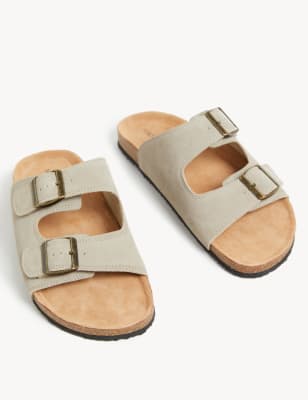 Suede Slip On Sandals