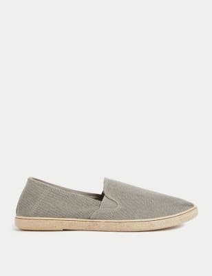 

Mens M&S Collection Canvas Slip-On Espadrilles with Freshfeet™ - Light Khaki, Light Khaki