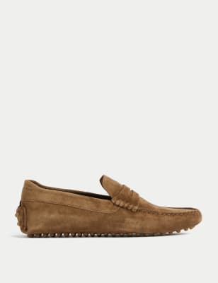 

Mens M&S Collection Suede Driving Shoes - Dark Tan, Dark Tan