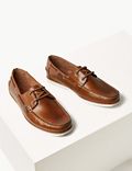 Leather Lace-up Boat Shoes