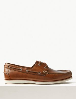 Leather Lace-up Boat Shoes | M&S Collection | M&S