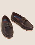 Wide Fit Leather Boat Shoes