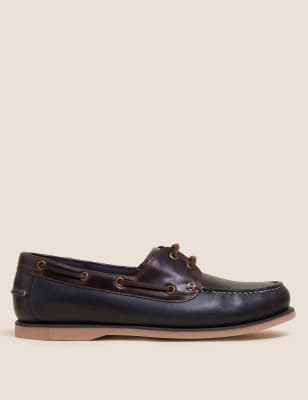 

Mens M&S Collection Leather Boat Shoes - Brown, Brown