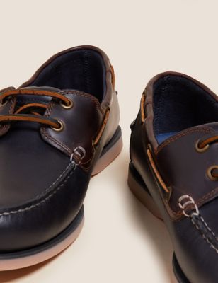 M&S Mens Leather Boat Shoes