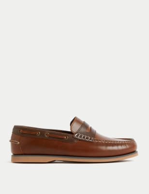 

M&S Collection Náuticos de piel sin cordonesMens - Tan, Tan