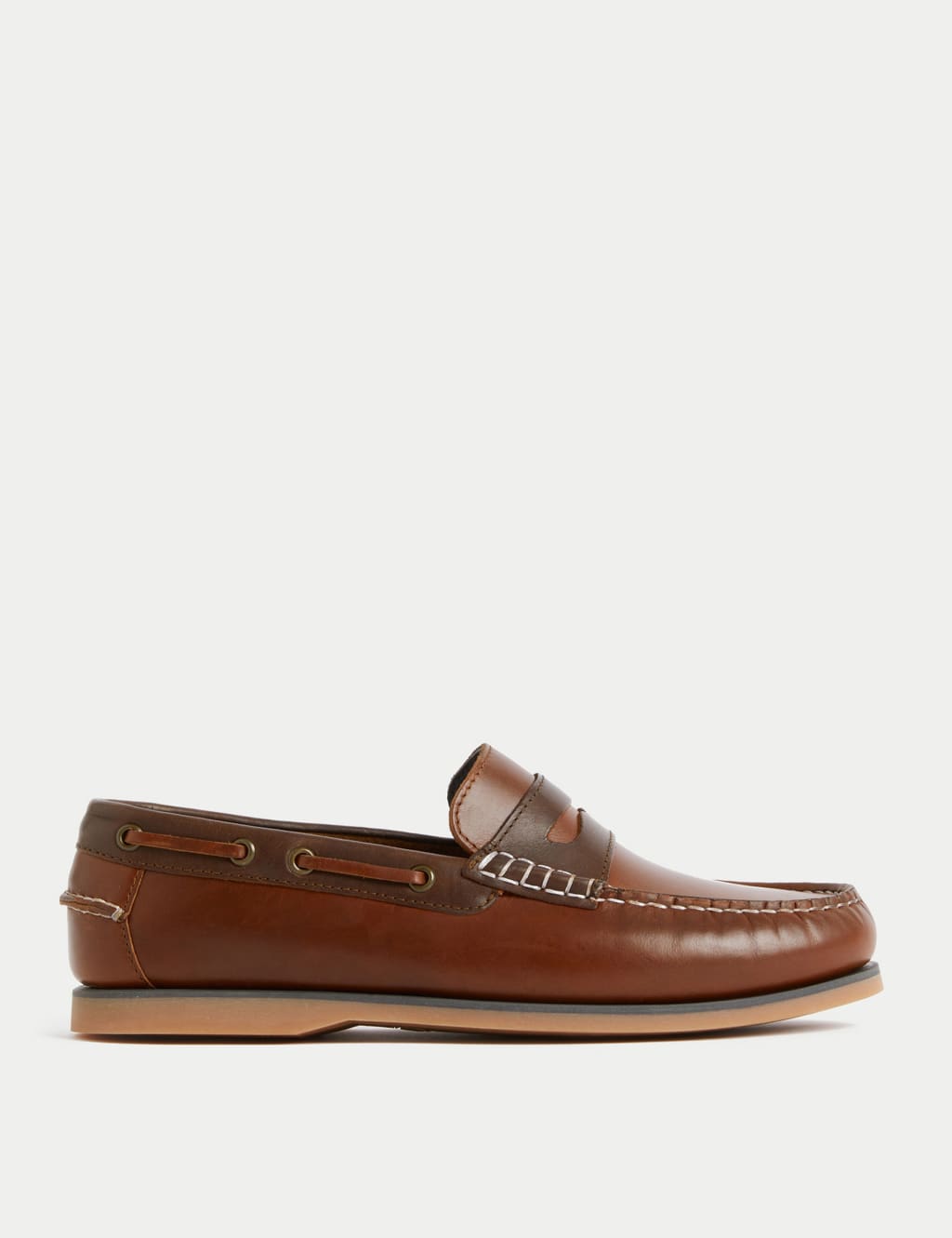 Leather Slip-On Boat Shoes image 1