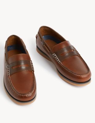 Leather Slip-On Boat Shoes