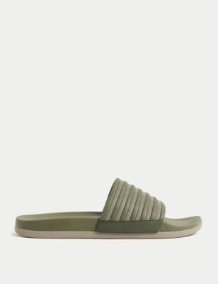 

M&S Collection Zapatillas de tira de rayas Airflex™Mens - Khaki Mix, Khaki Mix