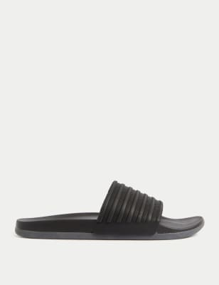 

Mens M&S Collection Gestreifte Schlappen mit Airflex™ - Black Mix, Black Mix