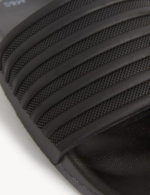 

Mens M&S Collection Airflex™ Striped Sliders - Black Mix, Black Mix