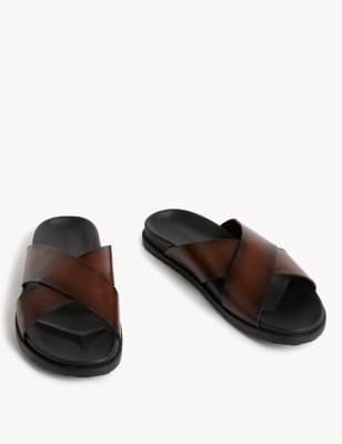 Leather Slip-On Sandals