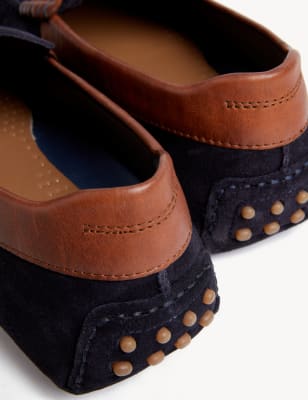 

Mens M&S Collection Leather and Suede Slip on Driving Shoes - Navy, Navy