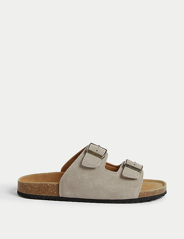 Suede Slip-On Corkbed Sandals - BE