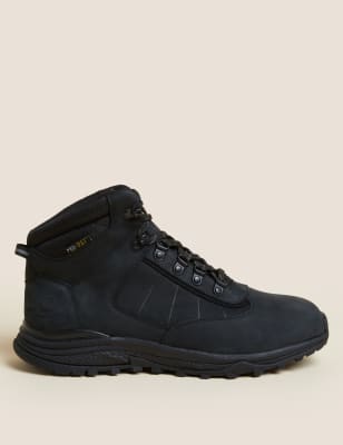 Marks And Spencer Mens M&S Collection Leather Waterproof Walking Boots - Black