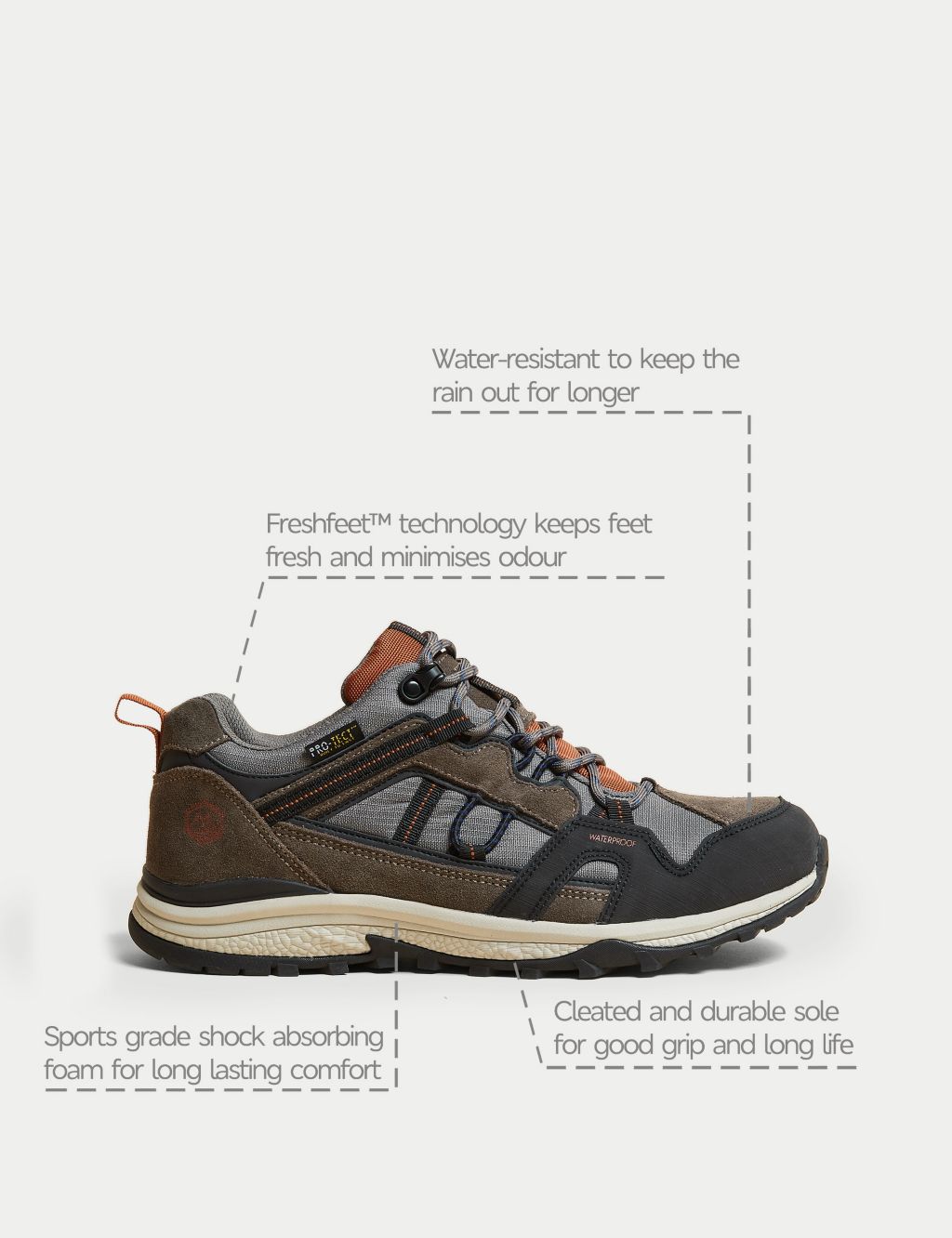 Suede Rip Stop Waterproof Walking Shoes image 5