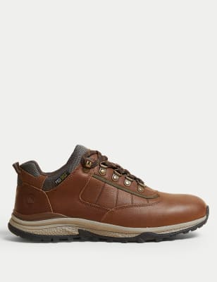 Marks And Spencer Mens M&S Collection Leather Waterproof Walking Shoes - Brown