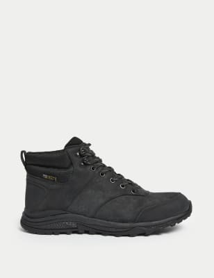 

Mens M&S Collection Leather Waterproof Walking Boots - Black, Black