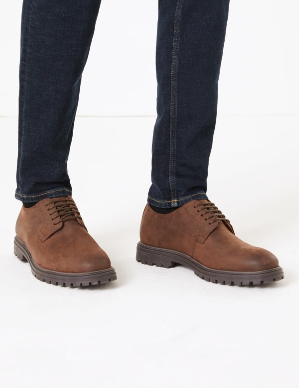 Matte Leather Derby Shoes