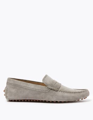  Chaussures en daim de type mocassin, idéales pour conduire - Mid Grey