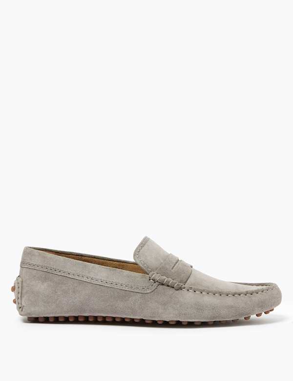 Suede Slip-On Driving Shoes