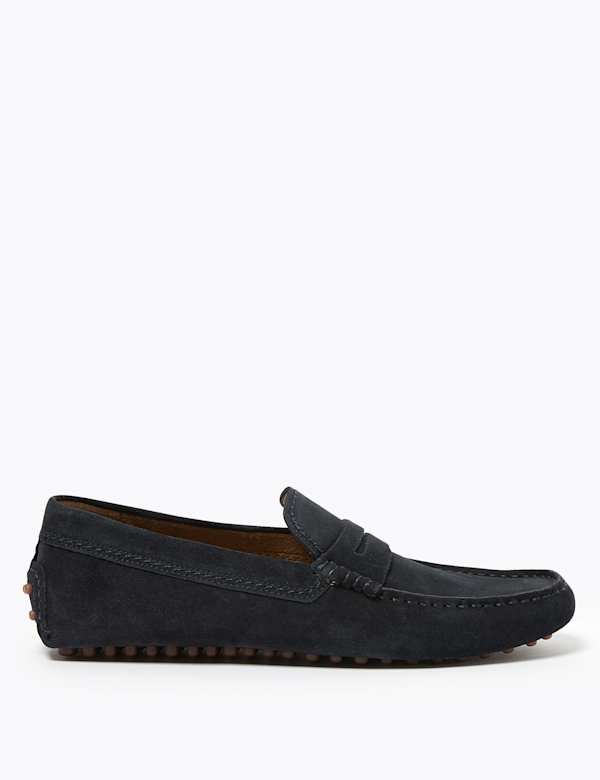 Suede Slip-On Driving Shoes