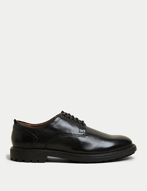 Wide Fit Leather Derby Shoes - ES