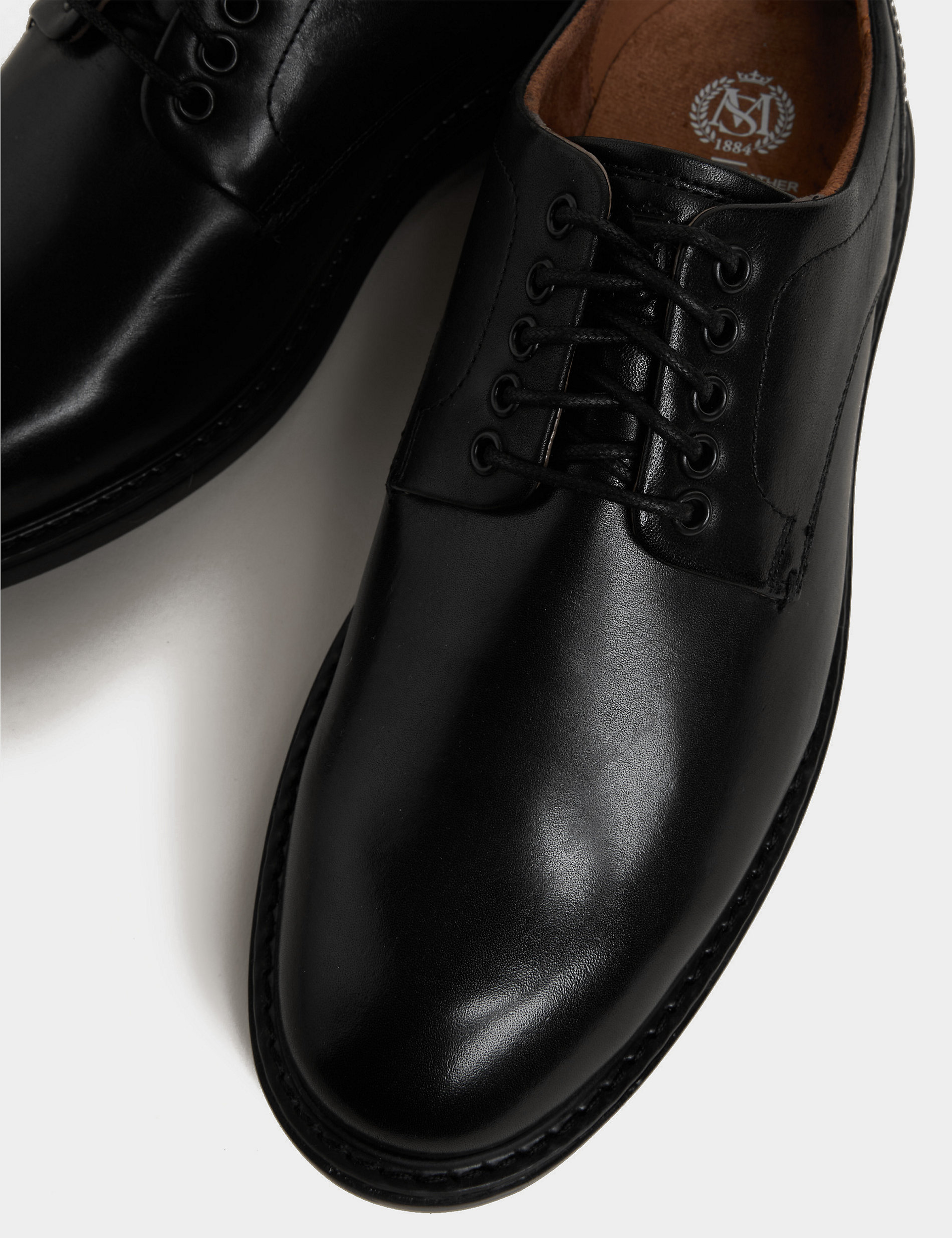 Wide Fit Leather Derby Shoes