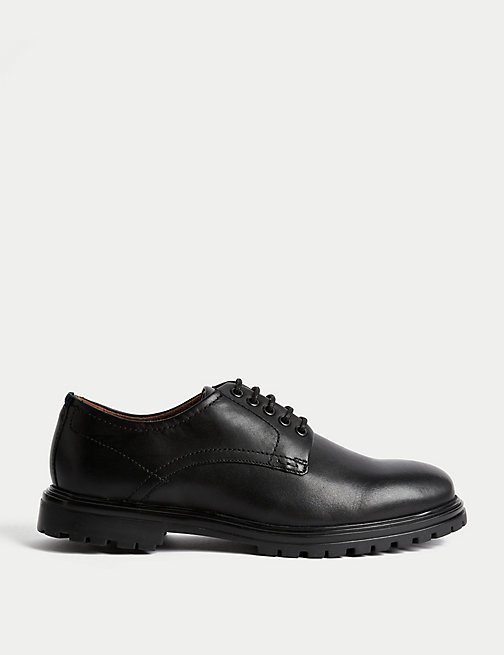 Marks And Spencer Mens M&S Collection Leather Derby Shoes - Black