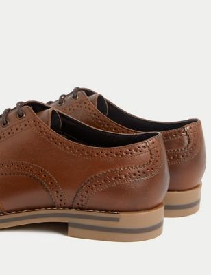 Mens M&S Collection Leather Brogues - Brown