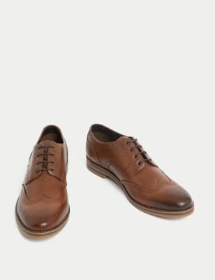 

Mens M&S Collection Leather Brogues - Brown, Brown