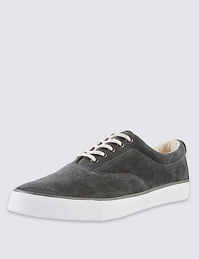 Suede Oxford Lace-up Trainers | M&S