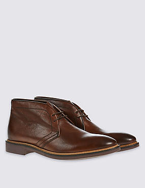 Leather Sole Chukka Lace-up Shoes