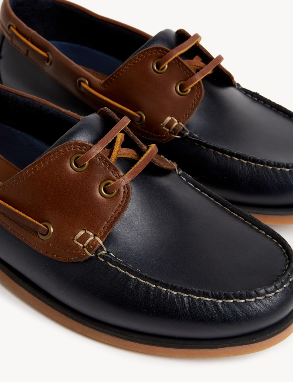 Wide Fit Leather Deck Shoes image 3