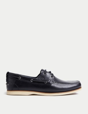 

Mens M&S Collection Deckschuhe aus Leder - Navy, Navy