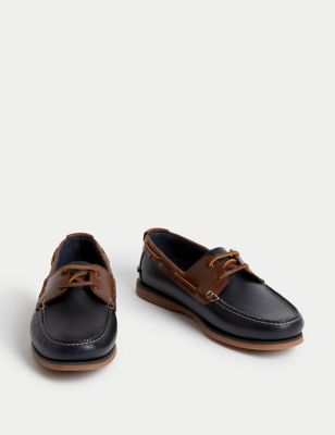 Wide Fit Leather Deck Shoes