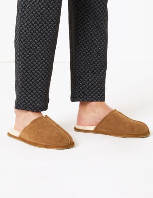 Mules en daim avec doublure en rason