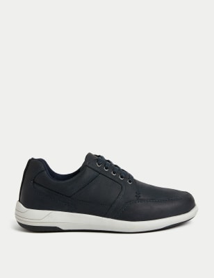 

Mens M&S Collection Airflex™-Turnschuhe aus Leder mit weiter Fußbreite zum Schnüren - Navy, Navy