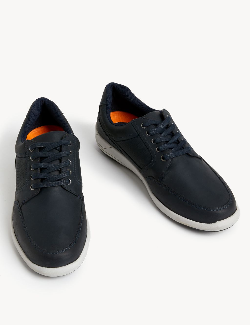 Wide Fit Airflex™ Leather Lace Up Trainers image 2