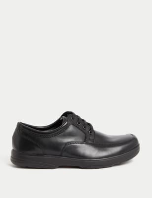 M&s mens black leather hot sale shoes