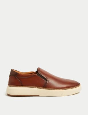 

M&S Collection Zapatillas deportivas Airflex™ de piel sin cordonesMens - Tan, Tan