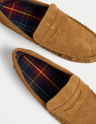 M&s suede 2025 moccasin slippers