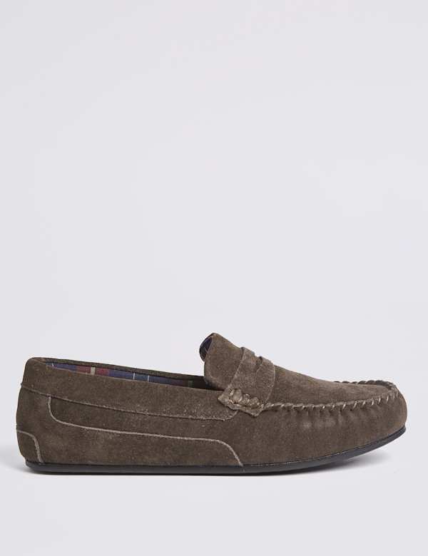 Big & Tall Suede Slippers with Freshfeet™