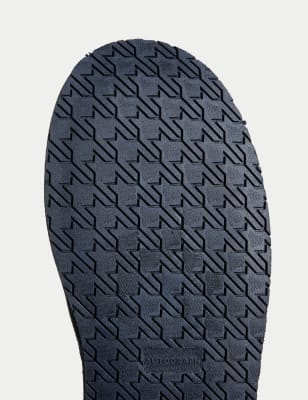 Leather slippers discount with rubber soles