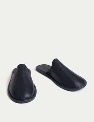 Black mule slippers online mens