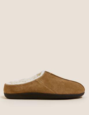 Marks And Spencer Mens M&S Collection Suede Mule Slippers - Tan, Tan