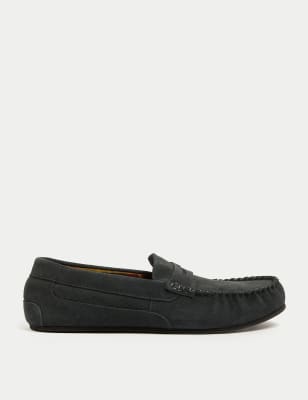 Suede Moccasin Slippers