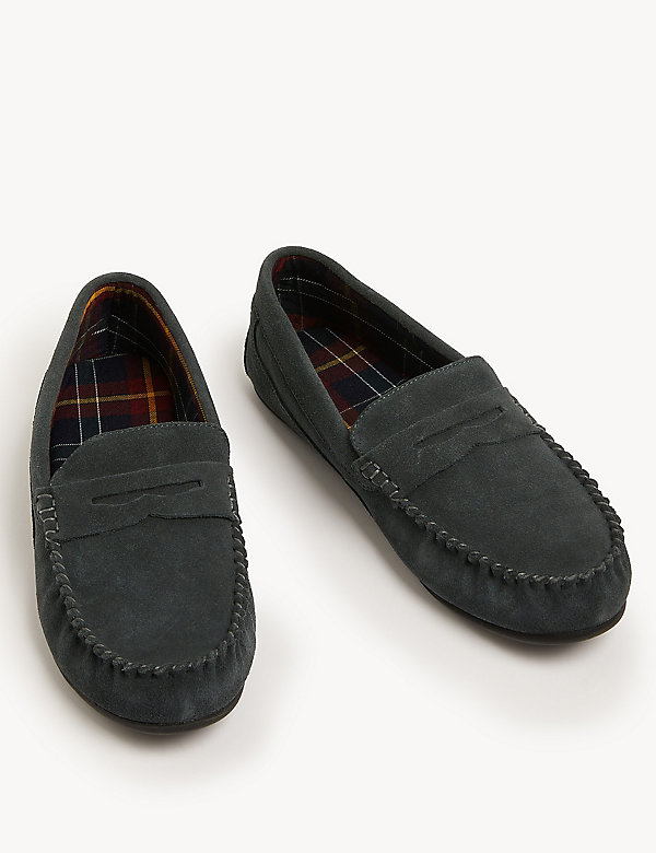 Suede Moccasin Slippers - SA