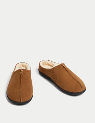 M&s mens slippers online leather