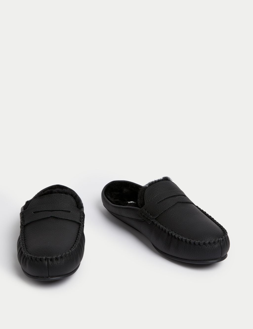 Leather Moccasin Mule Slippers with Freshfeet™ image 2